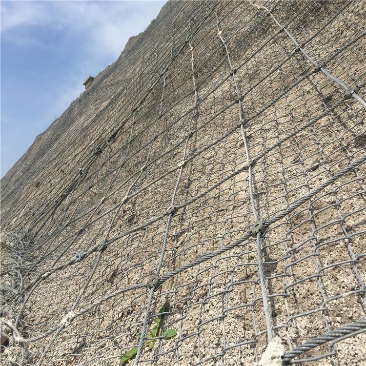 边坡主动防护网 山体滑坡钢丝绳防落石网 SNS柔性护坡网