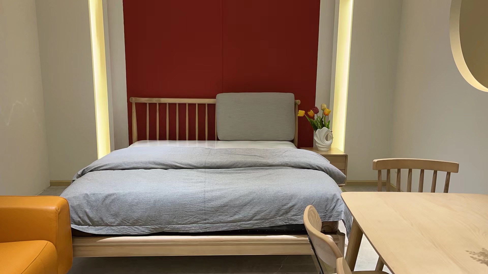 百维斯美琳馨纯实木进口白橡木双人床简约现代环保卧室家具