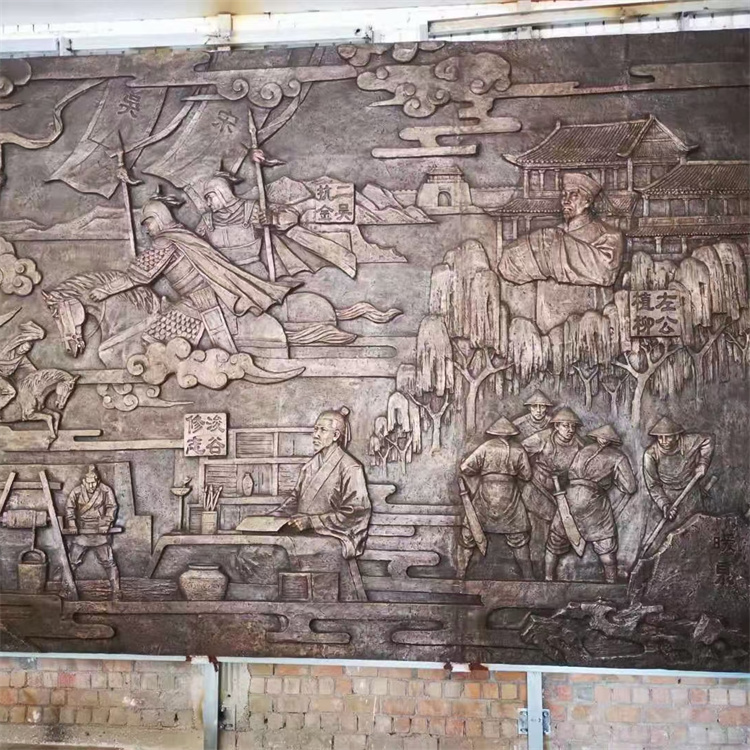 古代人物校园浮雕文化墙 锻铜历史名人浮雕壁画