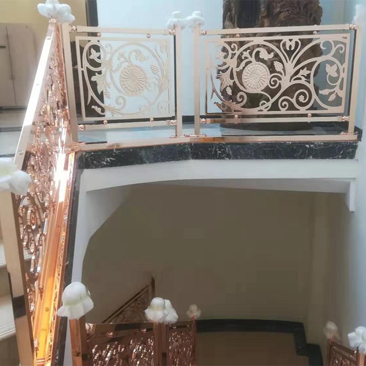 定制平雕銅樓梯扶手 鋁藝裝飾通往幸福路程