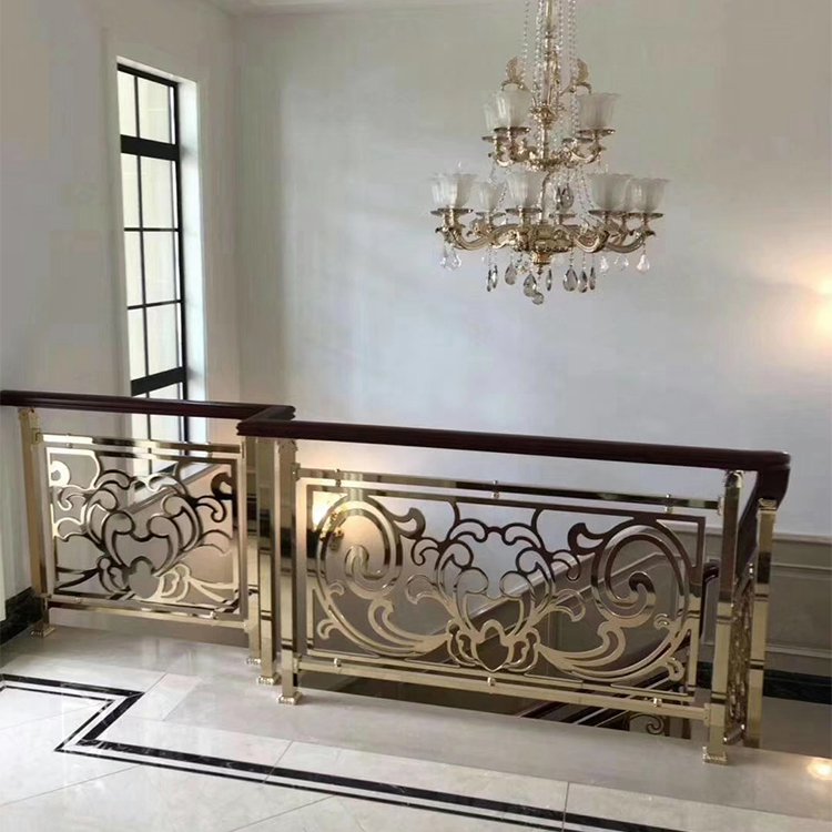 新款铜艺楼梯雕刻扶手 别墅常用栏杆定制