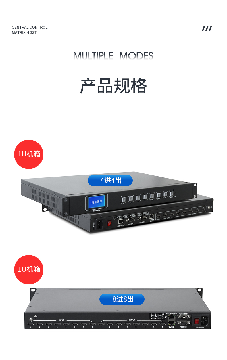 HDMI 4K60 高清矩阵带音频剥离
