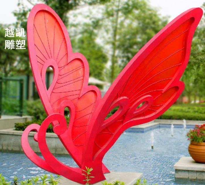 创意蝴蝶雕塑生产商 商业街主题 不锈钢雕塑蝴蝶工艺