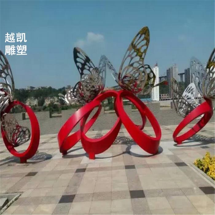 校园文化景观蝴蝶雕塑制造 发光元素 玻璃钢加工雕塑蝴蝶