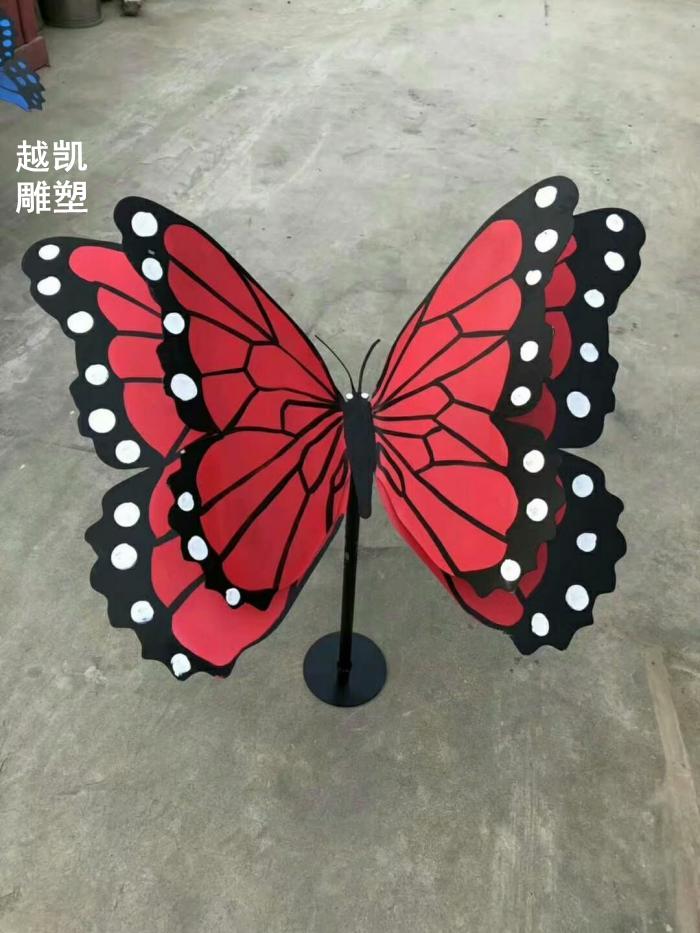 制造蝴蝶雕塑工厂 景观定制 不锈钢金属雕塑蝴蝶