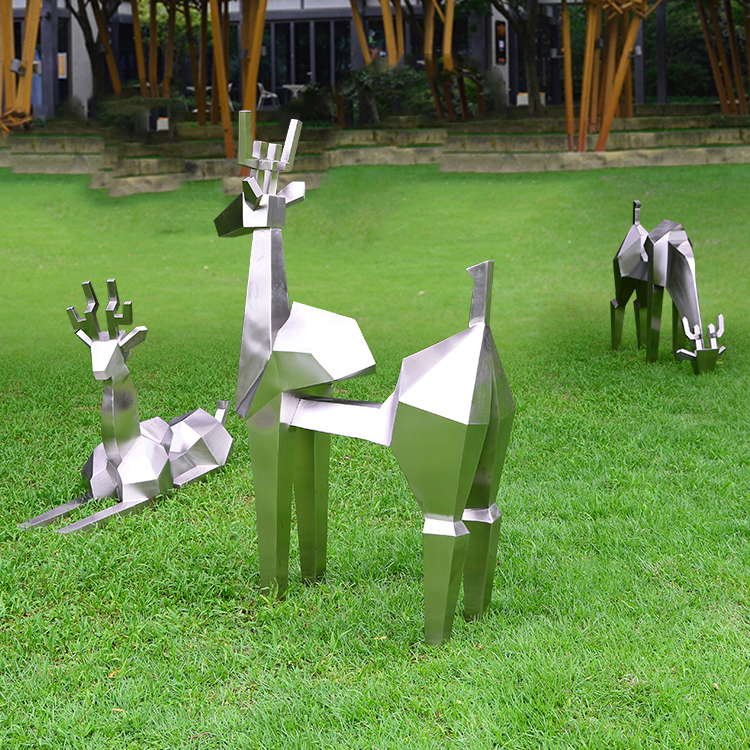 河南镜面动物雕塑 铁艺工艺摆件 室内室外摆件