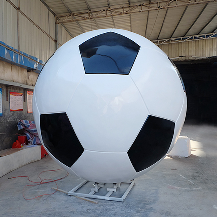 玻璃纤维球体 重庆玻璃钢足球雕塑 安装简单
