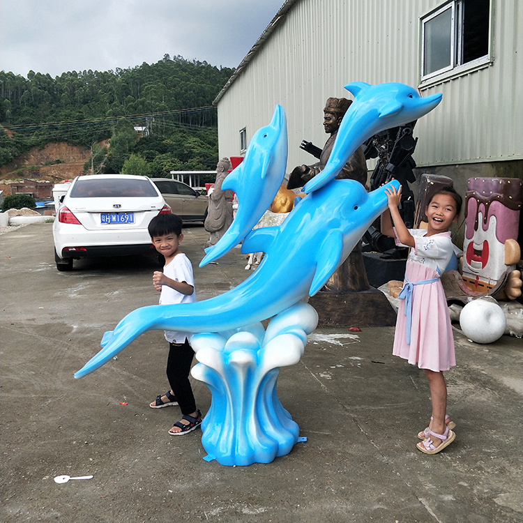 山东玻璃纤维海豚 安装简单 玻璃纤维海洋雕塑