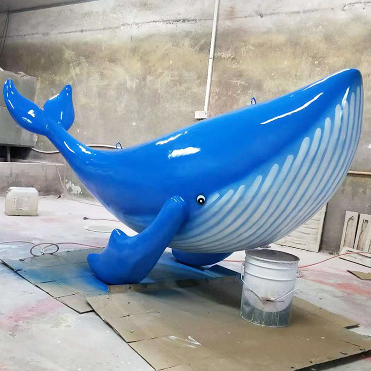 安装简单 山东玻璃纤维鲸鱼 玻璃纤维海洋雕塑