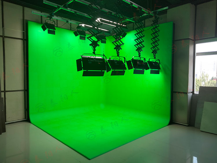 校园虚拟演播室灯光 搭建虚拟电视台抠像 蓝绿箱LED柔光灯