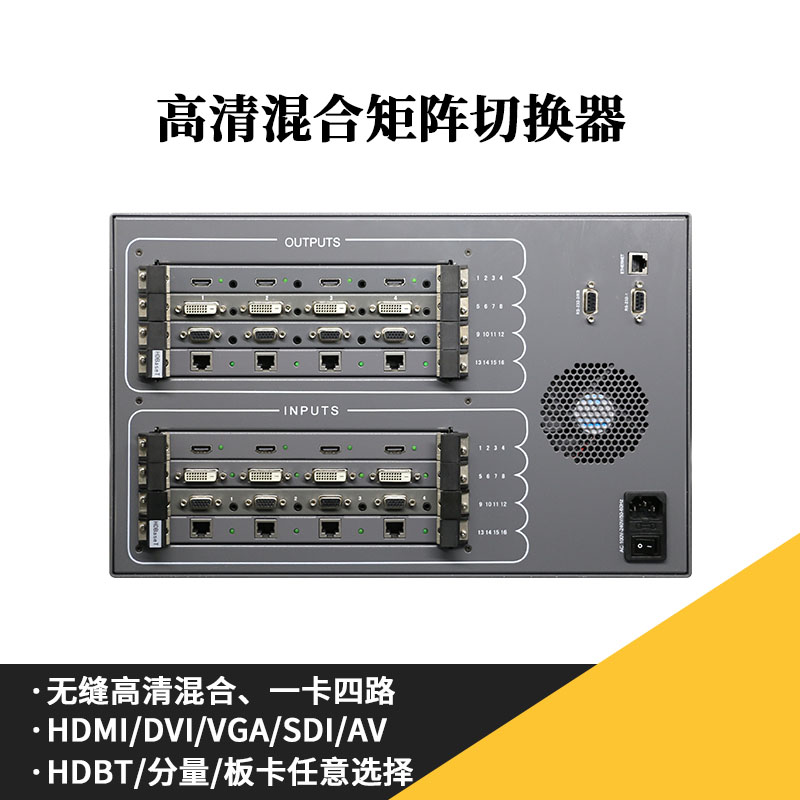 翌特视讯4K HD8168SE 视频矩阵 HDMI16进16出视频矩阵切换器4K无缝高清混合矩阵