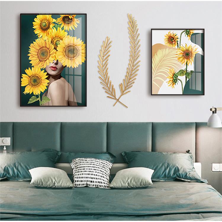 花卉装饰画元素 卧室组合