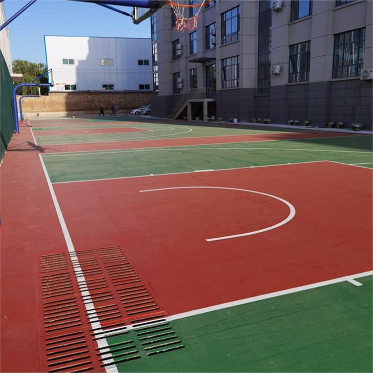 柳州市篮球场面漆铺设款式 户外安全地垫