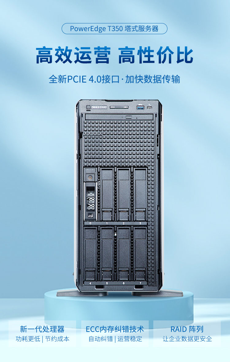 戴尔Dell PowerEdge T350塔式文件存储主机虚拟化