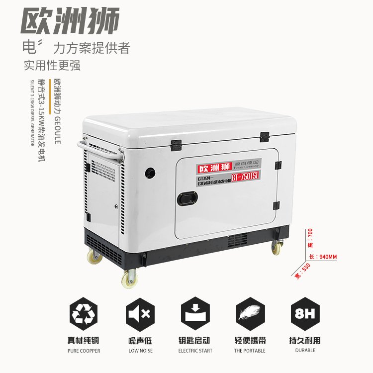 全自动12KW公司用柴油发电机