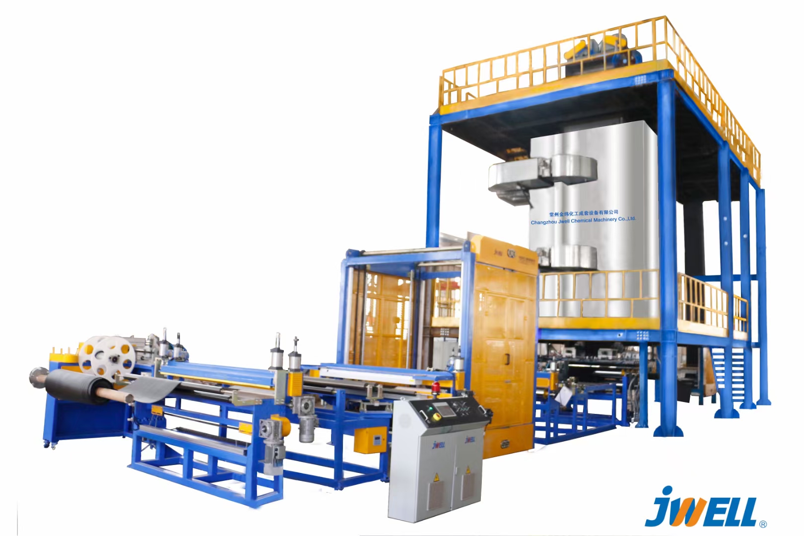 金纬机械IXPE垂直炉发泡卷材生产线