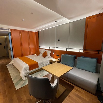 精品酒店标间大床全套双人床房沙发茶几公寓旅馆定制loft星级宾馆