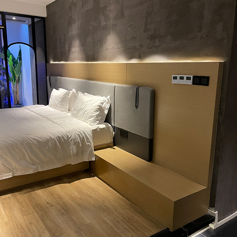 宾馆家具大床标间双床全套家具设计定制公寓民宿储物柜电视框