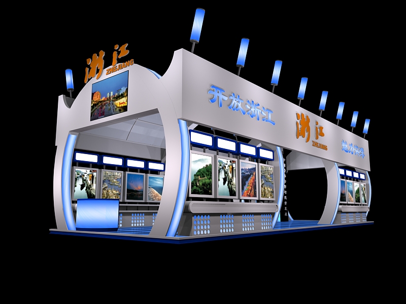 中国光电博览会展位设计装修桁架制作展会设计搭建 丰富的行业经验 成熟的服务系统
