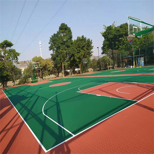 定海篮球场塑胶地坪复合型跑道橡胶地面施工