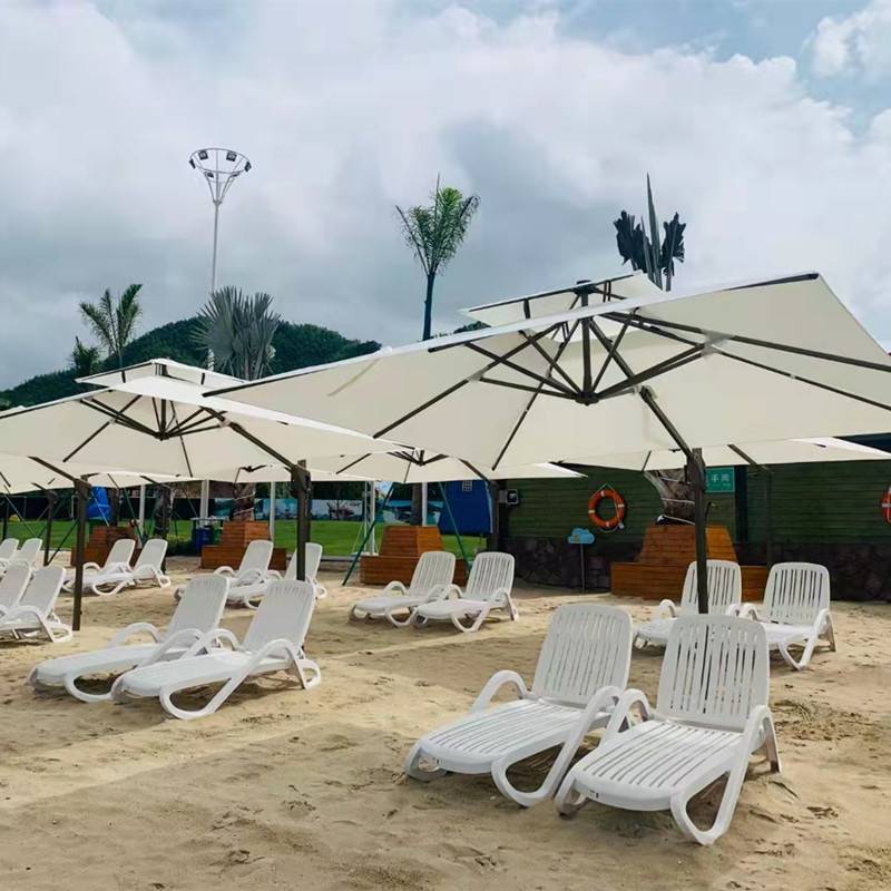 成都户外沙滩椅绿色环保防腐防晒白色塑料沙滩椅