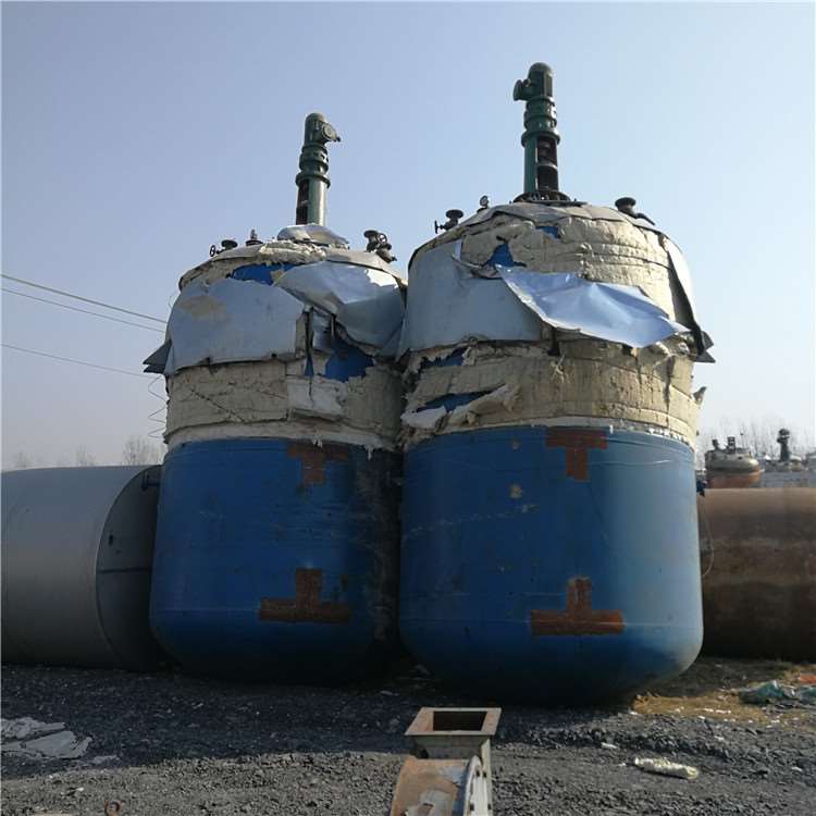 回收二手高压反应釜 2吨内盘管搪瓷反应釜 机械密封