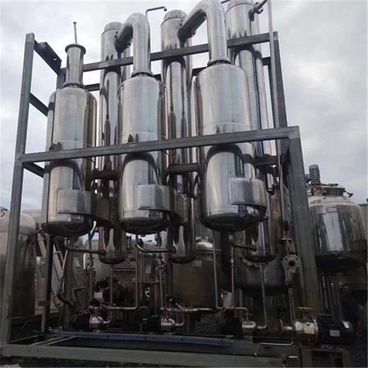 回收二手mvr蒸发器 浓缩蒸发器 3吨316三效降膜蒸发器价格