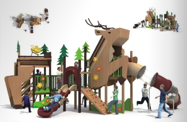河北定州玩具厂生产儿童木质滑梯