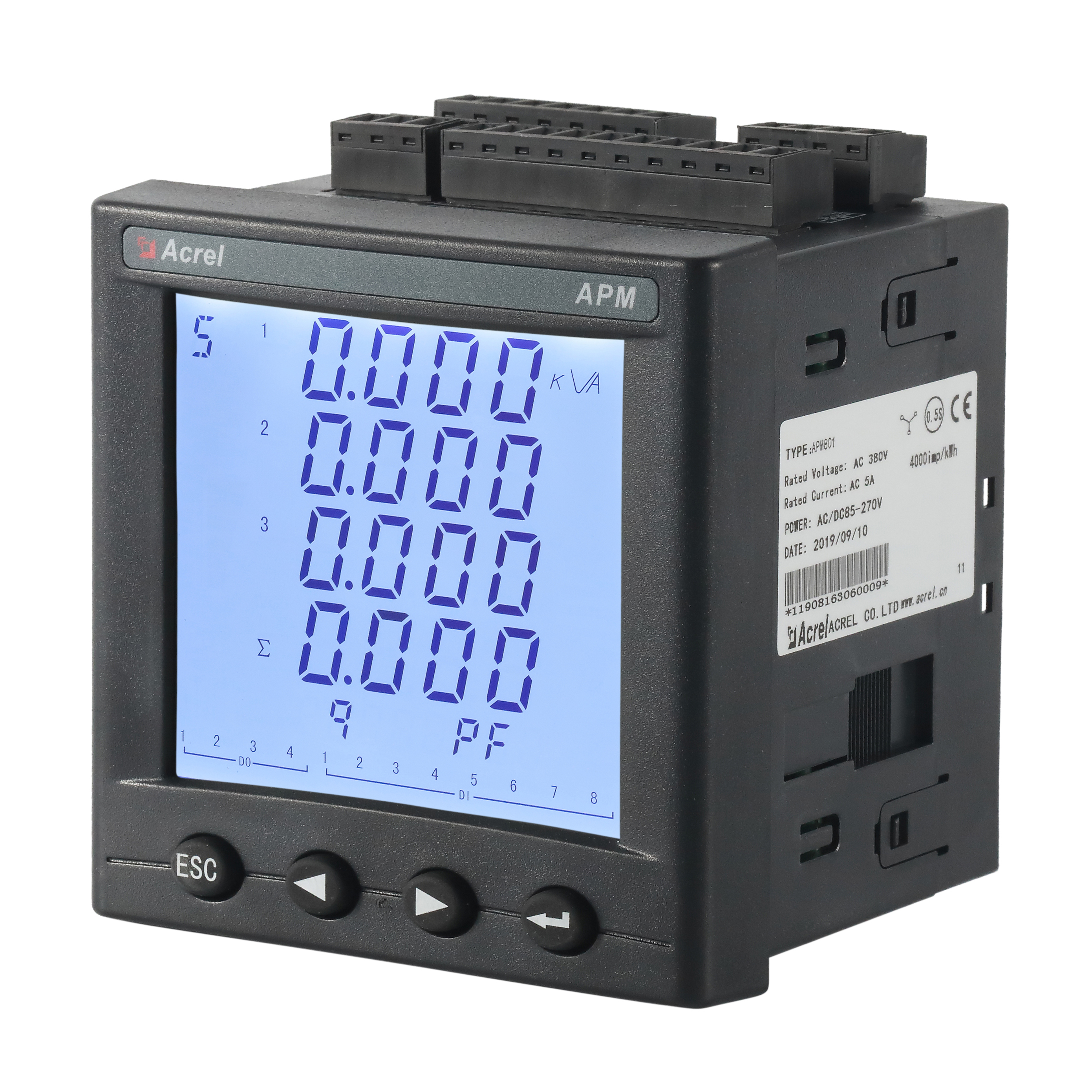 安科瑞APM801/MCE带以太网全电量型网络电能表电网供电质量监控