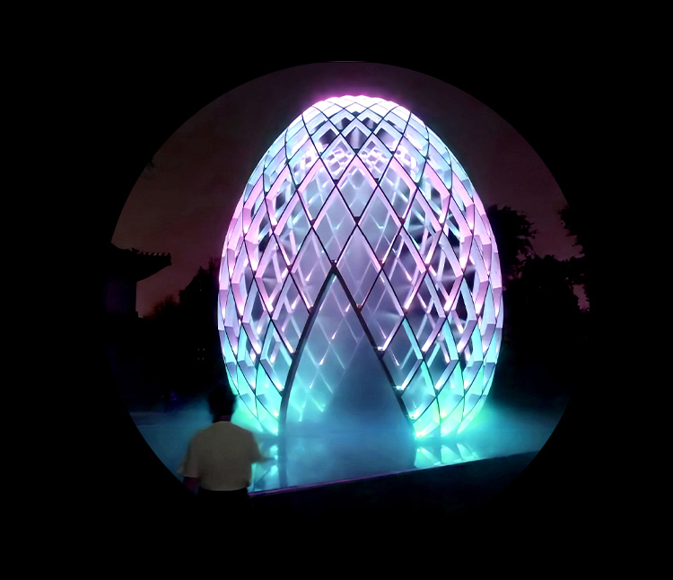 联球非标城市亮化七彩工程灯不锈钢文旅文创彩蛋景观灯户外防水游乐场互动造型艺术灯