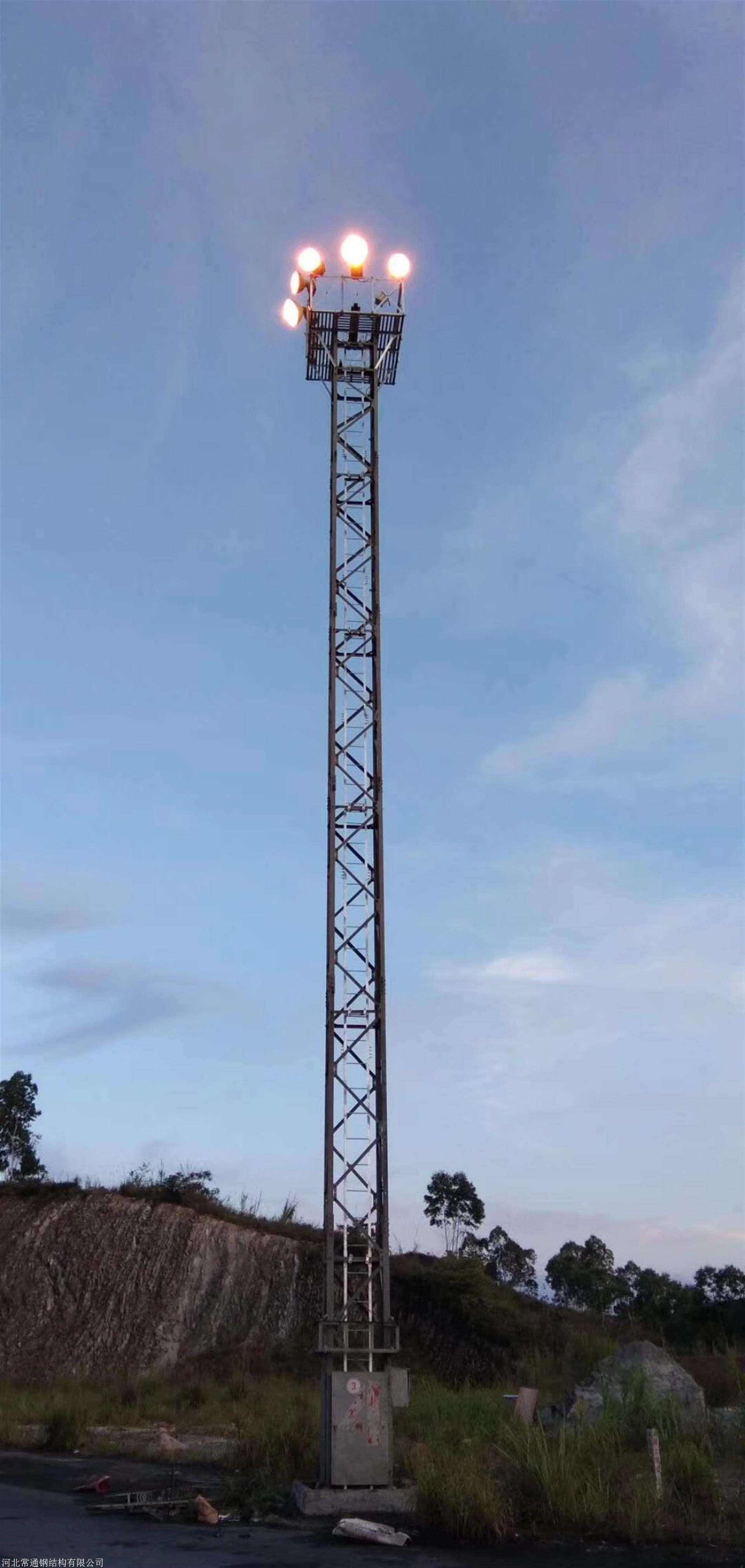 固定式投光灯塔21.5米 铁路升降式照明灯塔施工