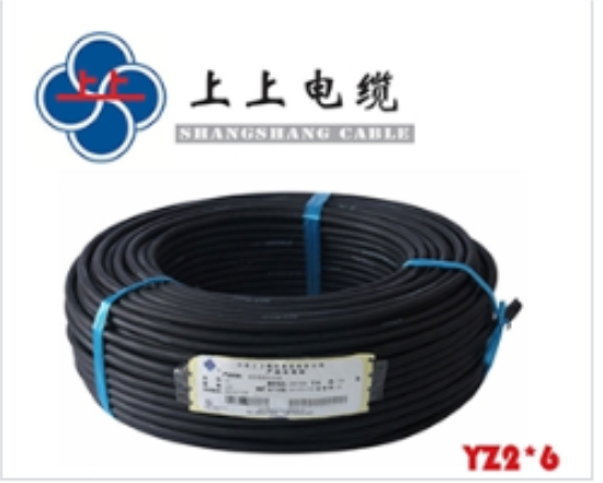 江苏上上电缆集团YZ2*6平方橡套绝缘软芯电线