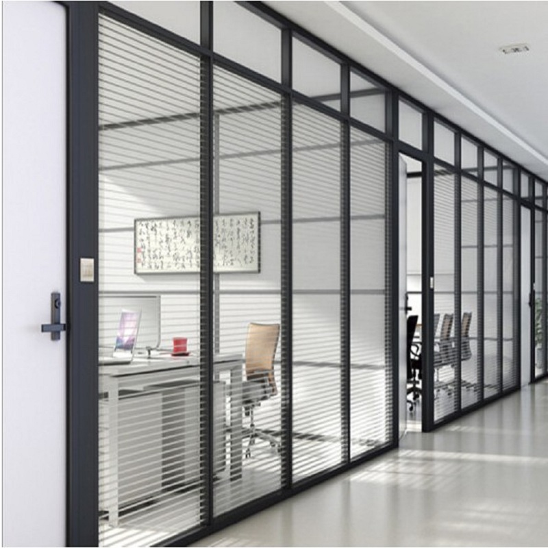 办公室会议室玻璃隔断 写字楼内钢外铝系统隔断墙工程定制