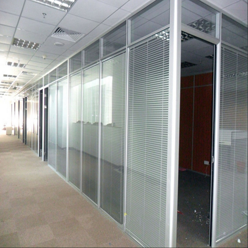 办公室玻璃隔断墙铝合金双层内带百叶钢化玻璃隔音隔墙屏风高隔断