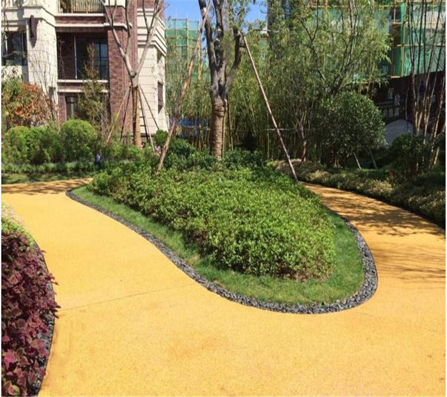 青岛彩色胶筑胶粘石地面 公园别墅庭院结实实用透水