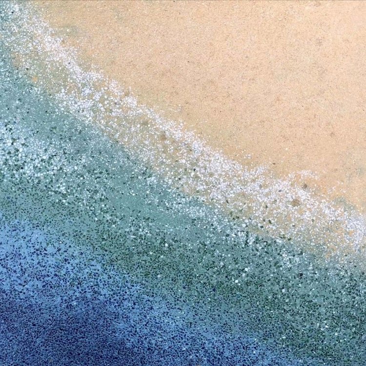 海洋蓝砾石聚合物装饰混凝土造价 梧州古民居复古艺术压印地坪