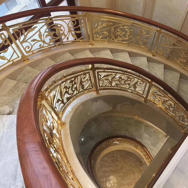 镂空全铜板雕花楼梯扶手 古典艺术风格设计美