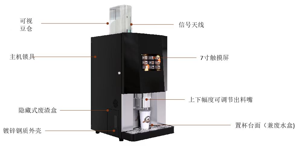 自动咖啡机台式咖啡机杭州以勒现磨咖啡机
