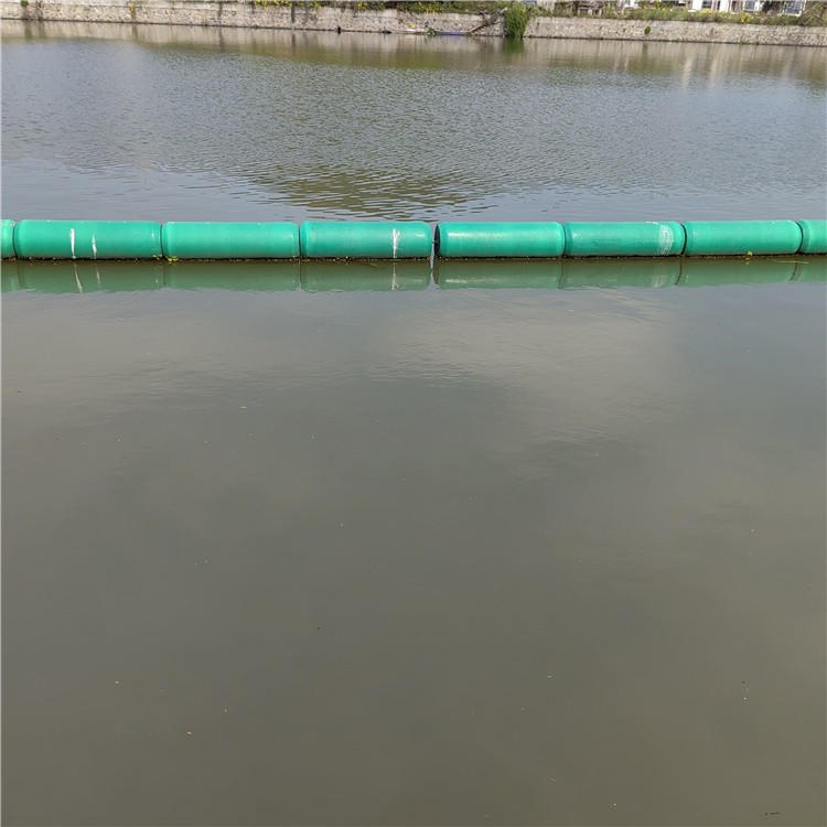桥底隐藏式河道拦污浮筒安装 水库垃圾防污围栏浮筒