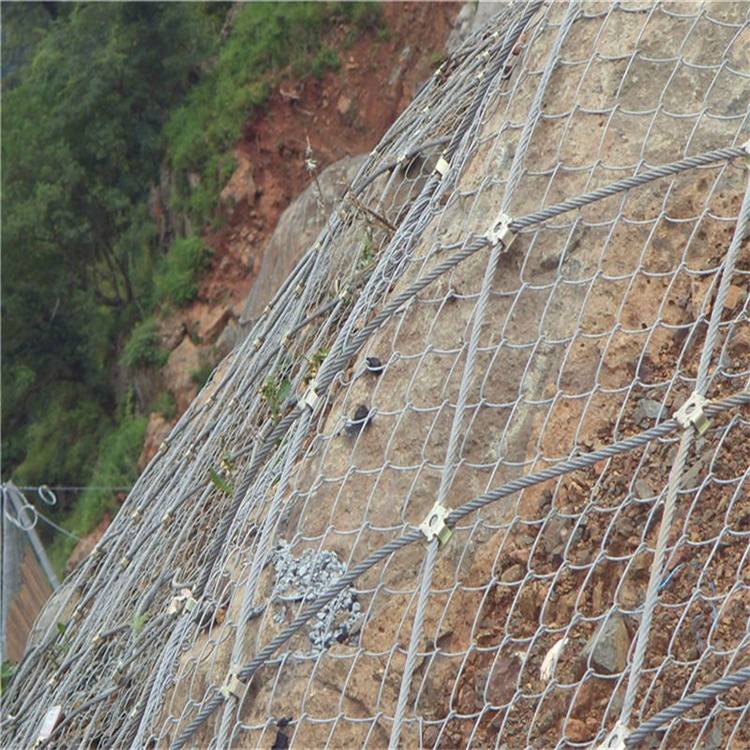 山体护坡落石网 柔性被动环形网 景区钢丝绳网 边坡防护网