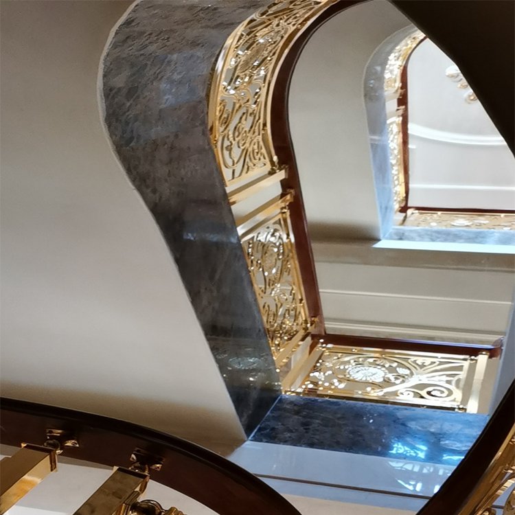 富 平意大利流行风格 安装别墅室内装饰铜板艺术雕花护栏