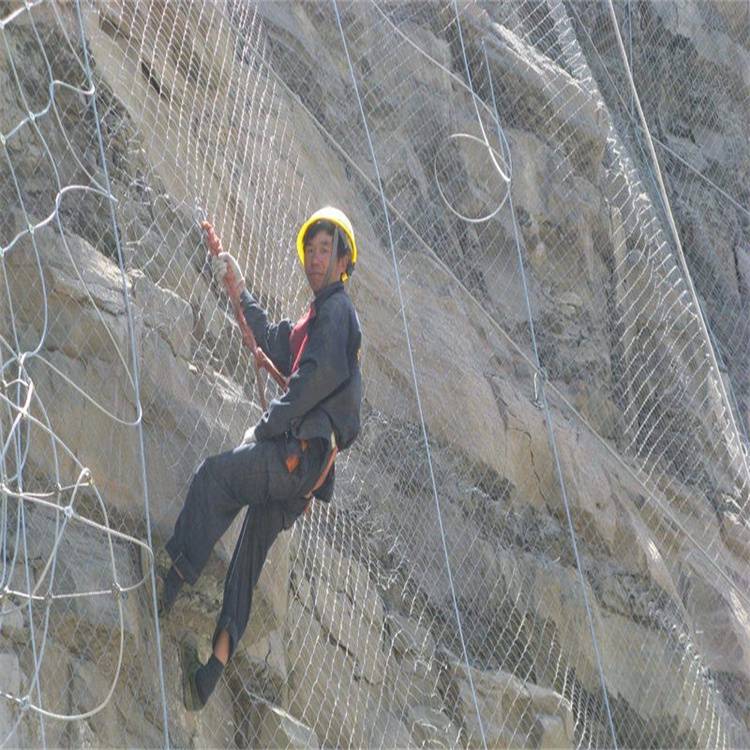 山体主动防护网 边坡镀锌铁丝网 柔性钢丝绳网 被动护坡网