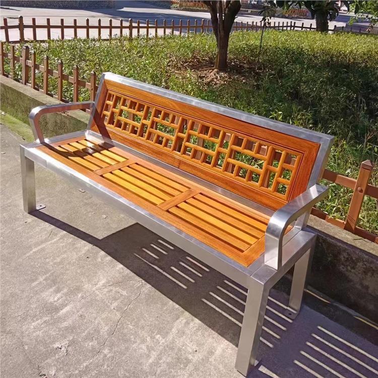 呼和浩特公园不锈钢长椅定制 曲线流畅 户外椅厂家