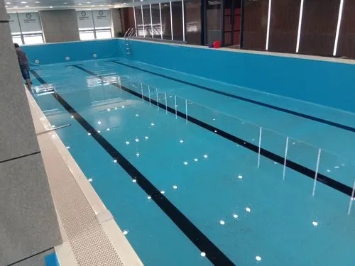 地下室私家泳池工程 拆装式泳池设备 土建泳池胶膜安装
