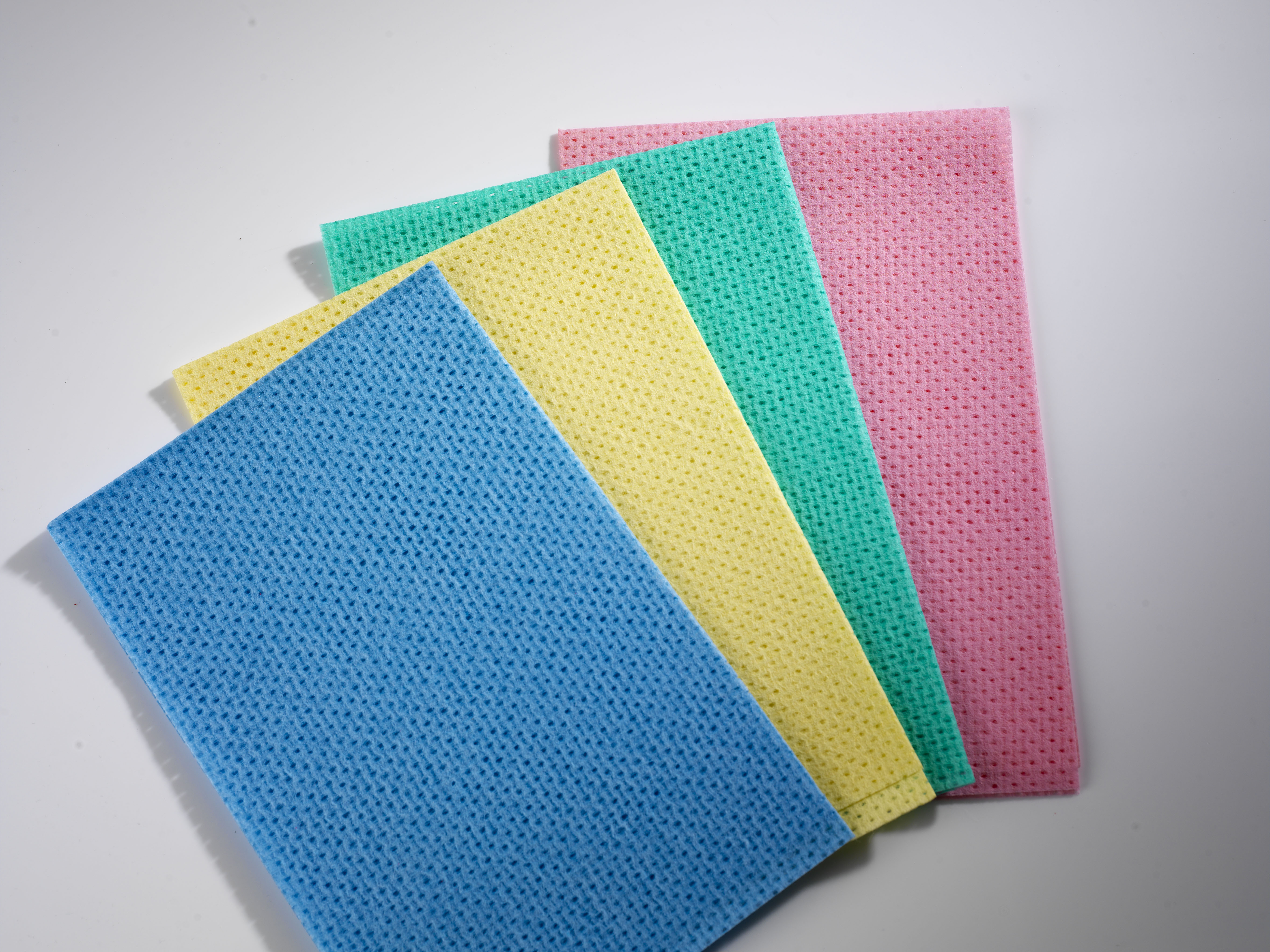 方孔染色水刺 抹布可定制清洁布材料 多颜色多网纹水刺无纺布