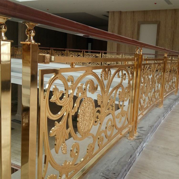 中式风格艺术铝板楼梯围栏 多元化雕花图案设计
