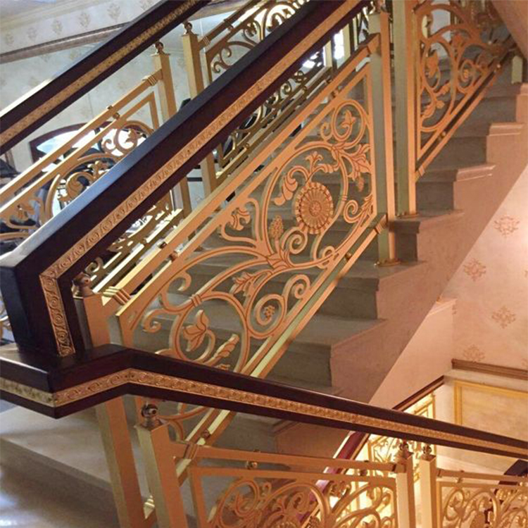 氟碳/烤漆铜艺术拉丝款楼梯护栏设计 按你标准定制