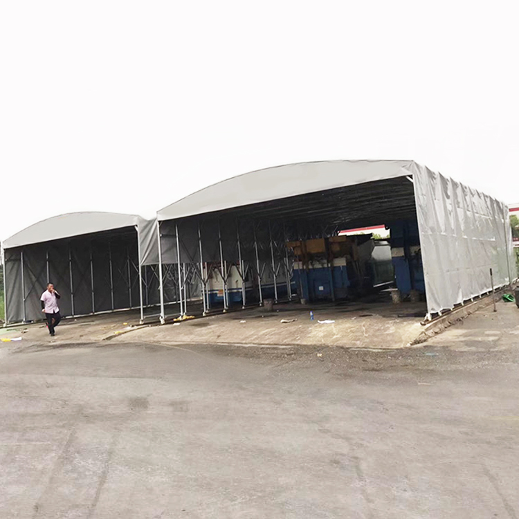 工业仓库外墙加装XTXC-01 苏州悬空雨篷 相城自动轨道伸缩推拉棚