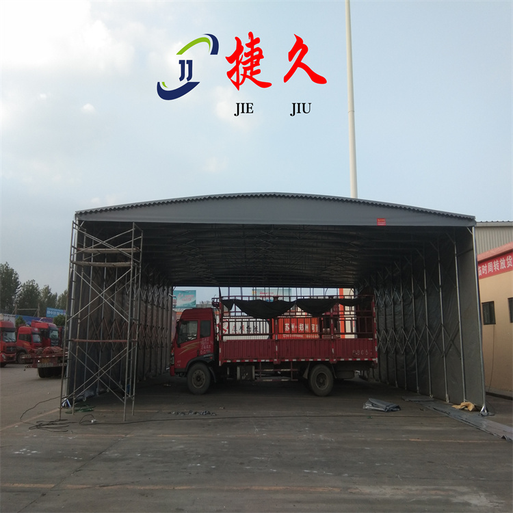 重庆涪陵大型篮球场电动推拉雨棚 户外活动伸缩棚 移动收缩防雨棚