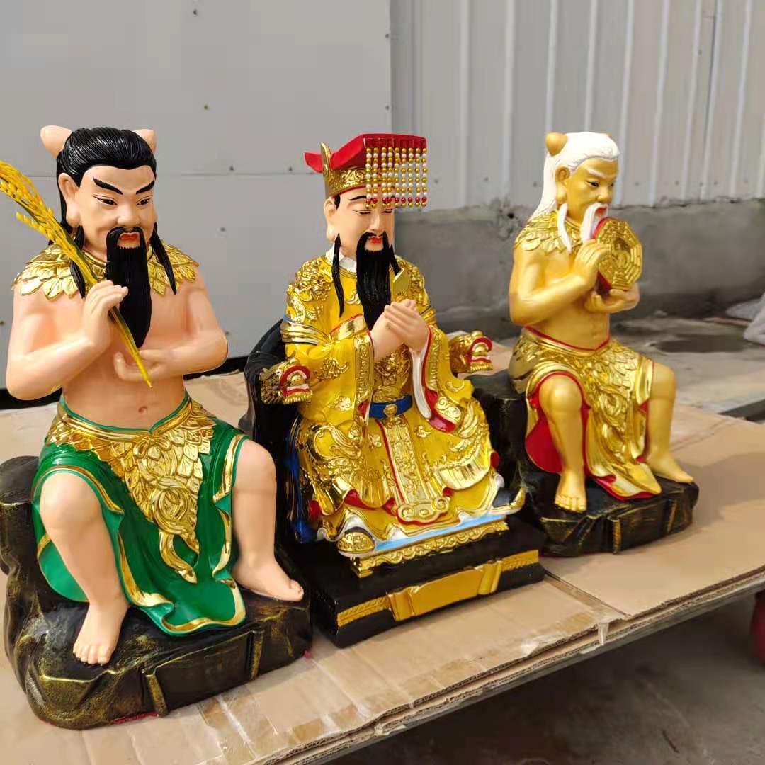 河南炎帝雕塑制作 1.3米黄帝神像厂家 防湖防水
